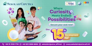 Sekolah Ciputra, an international school in Surabaya, is offering a 15% discount on development fee. Enrol your child at Sekolah Ciputra before 31 January 2025 to enjoy the discount. #internationalschoolsurabaya #ibschool #internationalbaccalaureate #funsensoryplay #earlychildhoodeducation #STEAMlearning #scholarship #privateschoolsurabaya